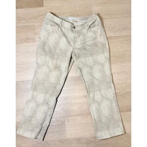 Chico's‎ Platinum Snake Print Pants Size 3/XL/16 Stretch Cotton Animal Print